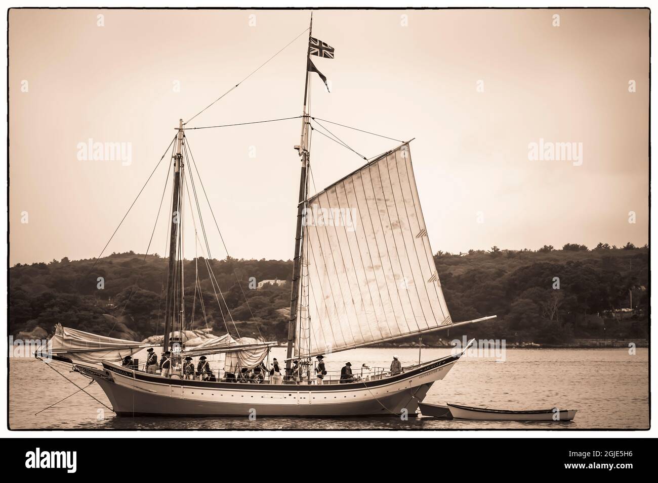 USA, Massachusetts, Cape Ann, Gloucester. I re-enattori della battaglia di Gloucester, 8-9 agosto 1775, la battaglia convinse gli americani del bisogno di cre Foto Stock