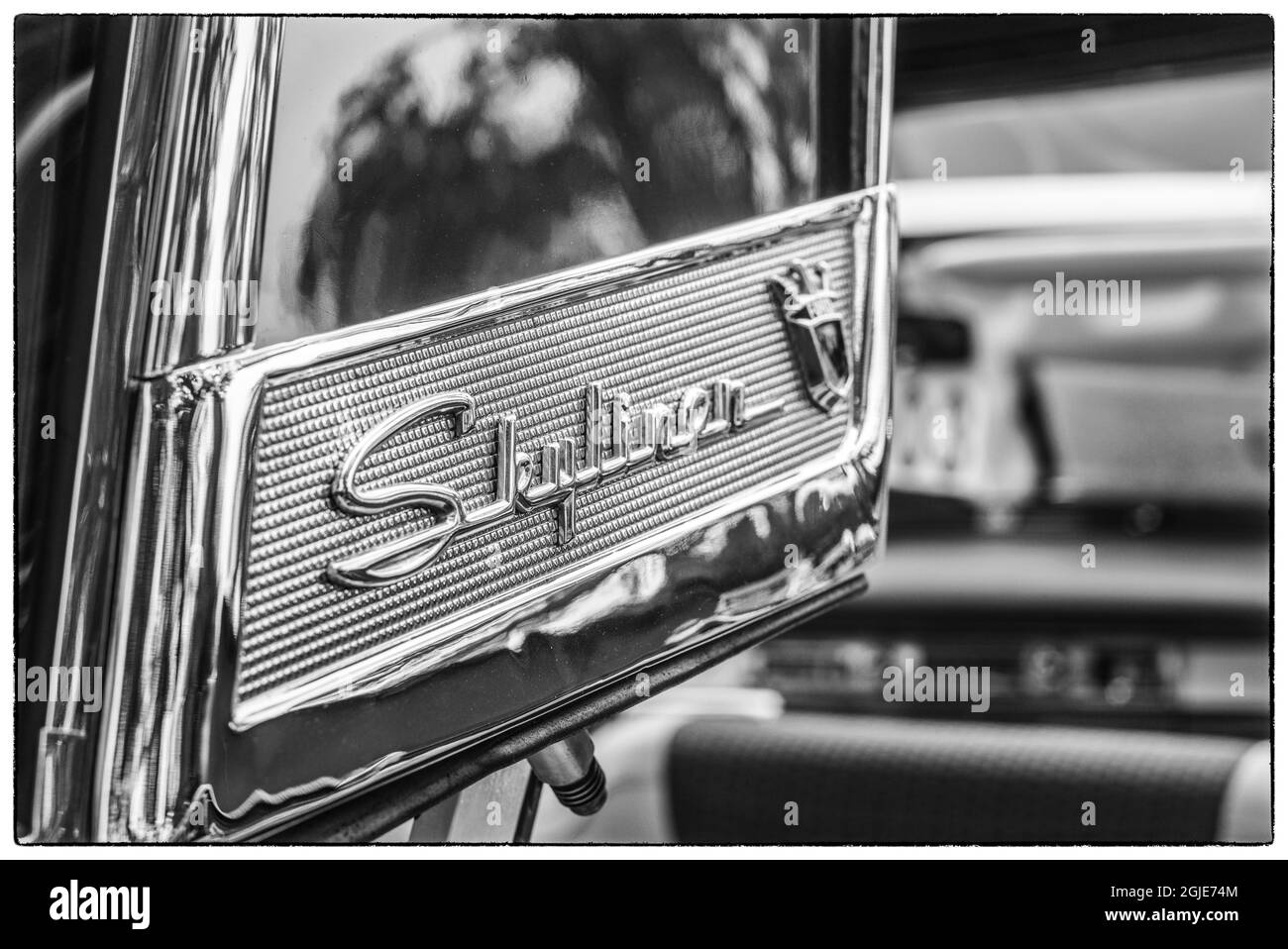 USA, Massachusetts, Essex. Auto d'epoca, dettaglio del Ford Skyliner degli anni '50 Foto Stock