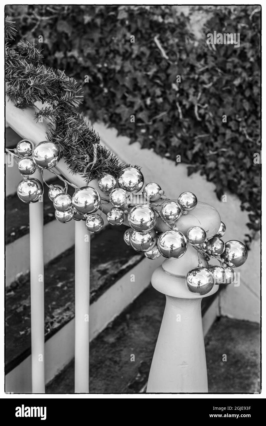 USA, Massachusetts, Nantucket Island. Città di Nantucket, decorazioni di Natale. Foto Stock