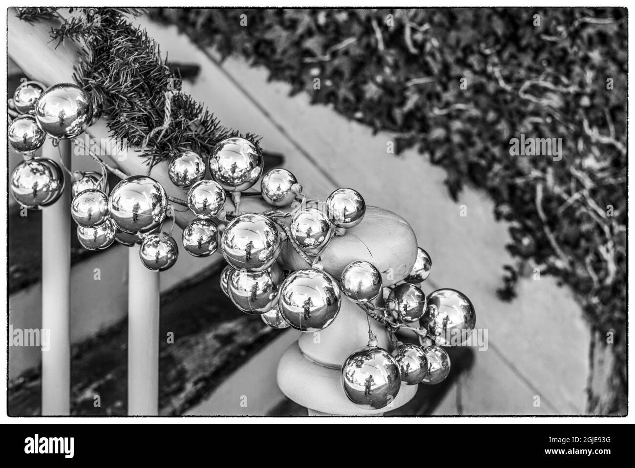 USA, Massachusetts, Nantucket Island. Città di Nantucket, decorazioni di Natale. Foto Stock