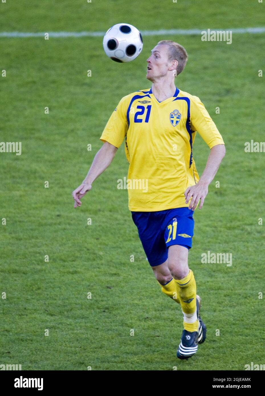 Christian Wilhelmsson, calciatore svedese durante la partita di calcio amichevole tra Svezia e Slovenia. Foto Stock