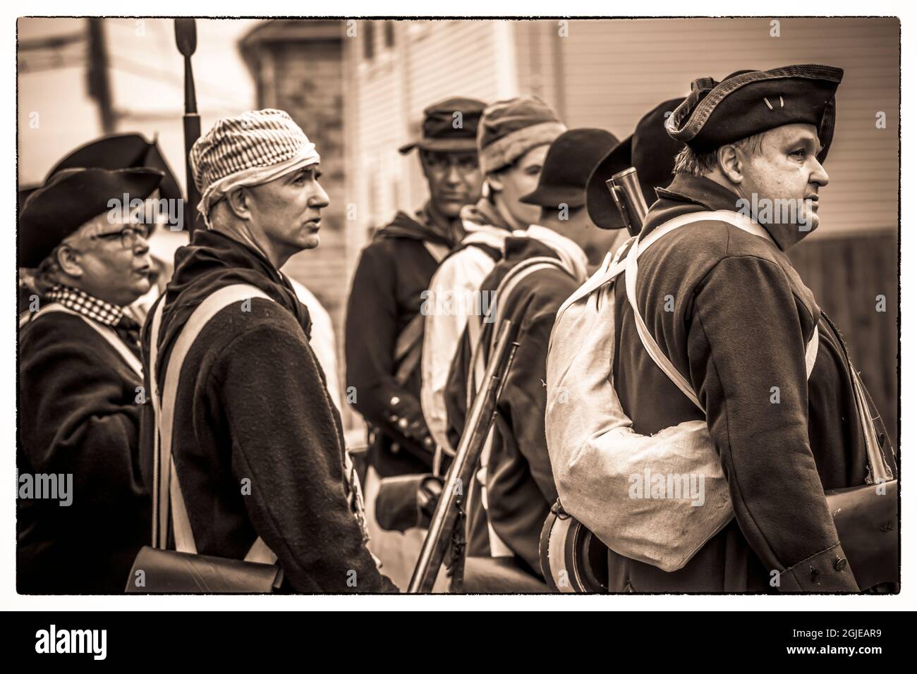 USA, New England, Massachusetts, Cape Ann, Gloucester, riattori della battaglia di Gloucester, 8-9 agosto 1775, la battaglia convinse gli americani di Th Foto Stock