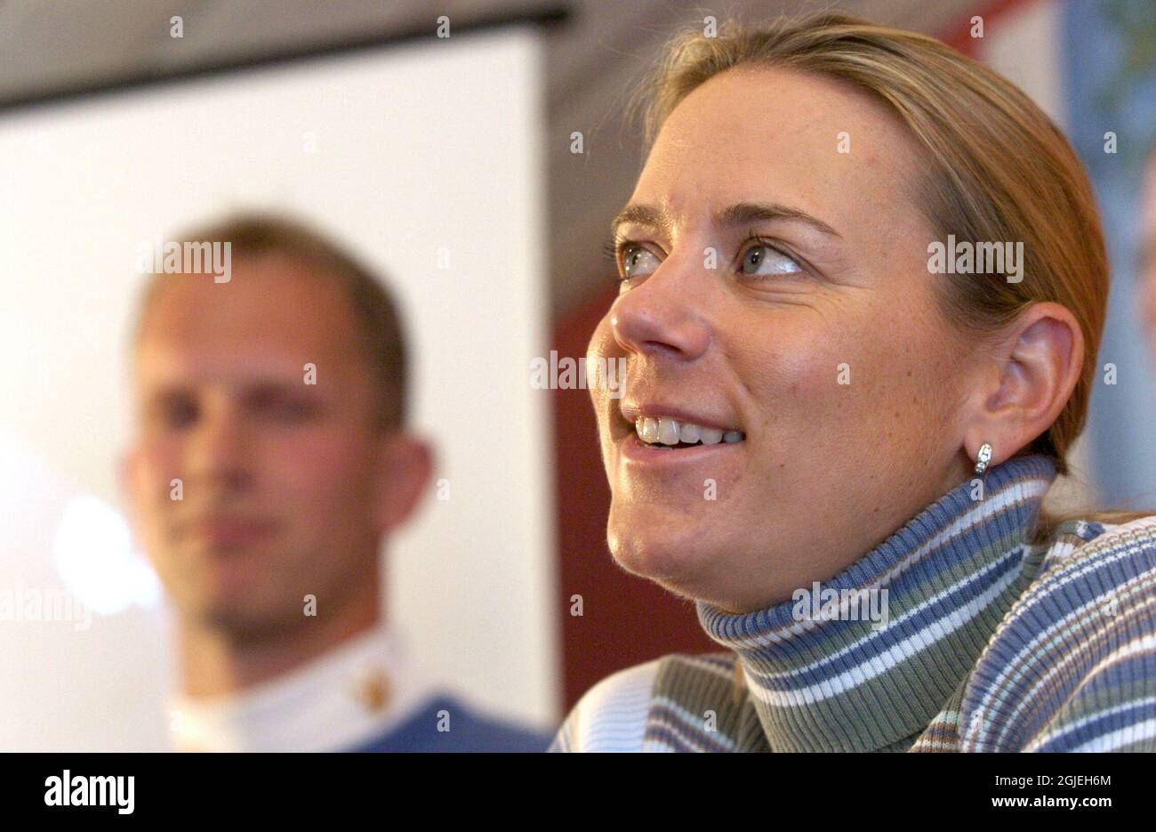 Annika Sorenstam in una rara visita in Svezia, dopo essere stato nominato miglior atleta dell'anno ai Svedese Sports Awards. Foto Stock
