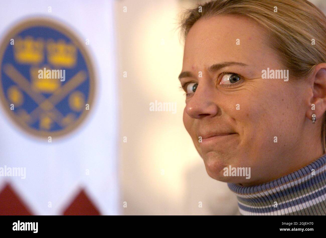Annika Sorenstam in una rara visita in Svezia, dopo essere stato nominato miglior atleta dell'anno ai Svedese Sports Awards. Foto Stock