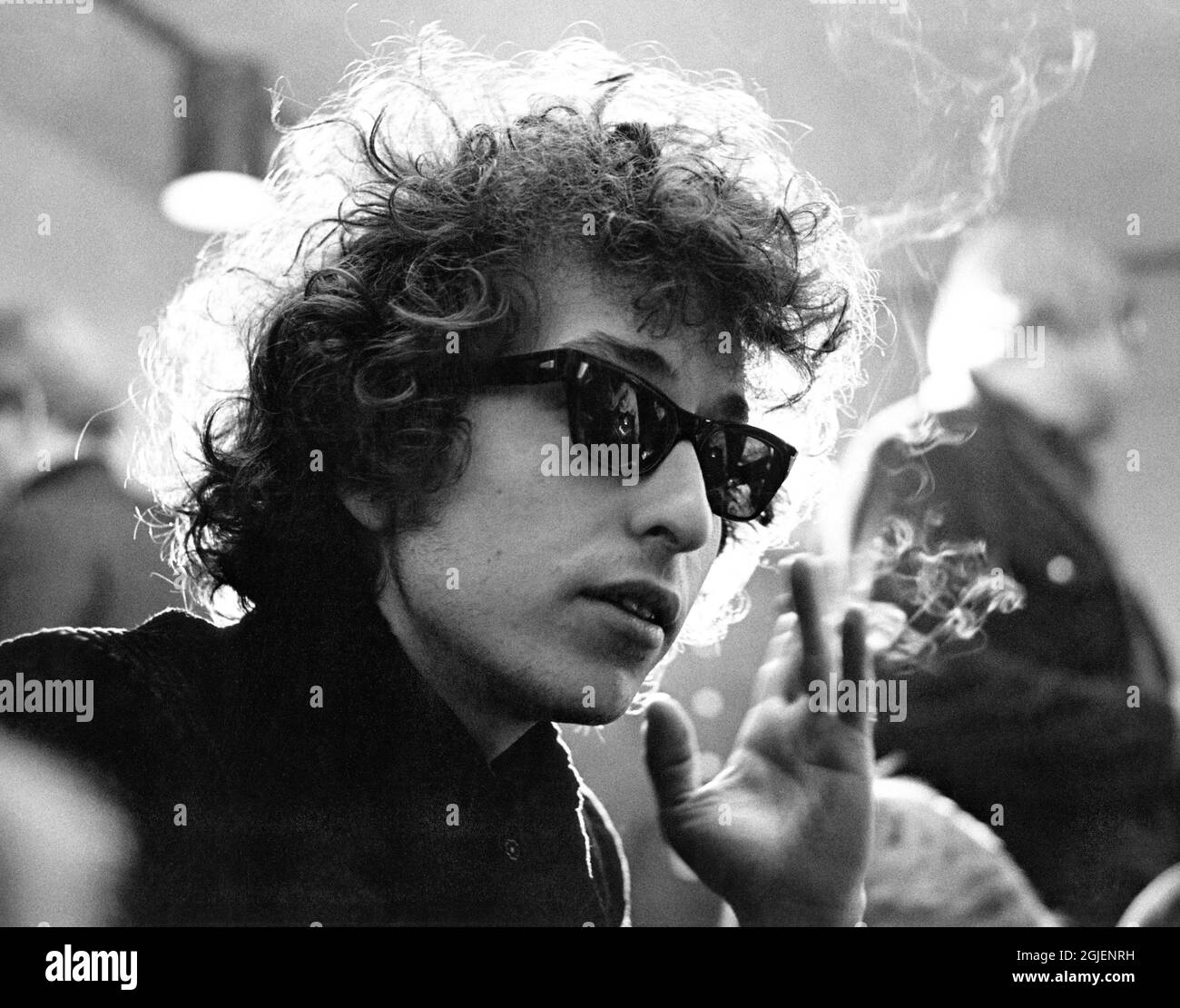 Il cantante statunitense Bob Dylan alla conferenza stampa di Copenhagen, Danimarca Foto Stock