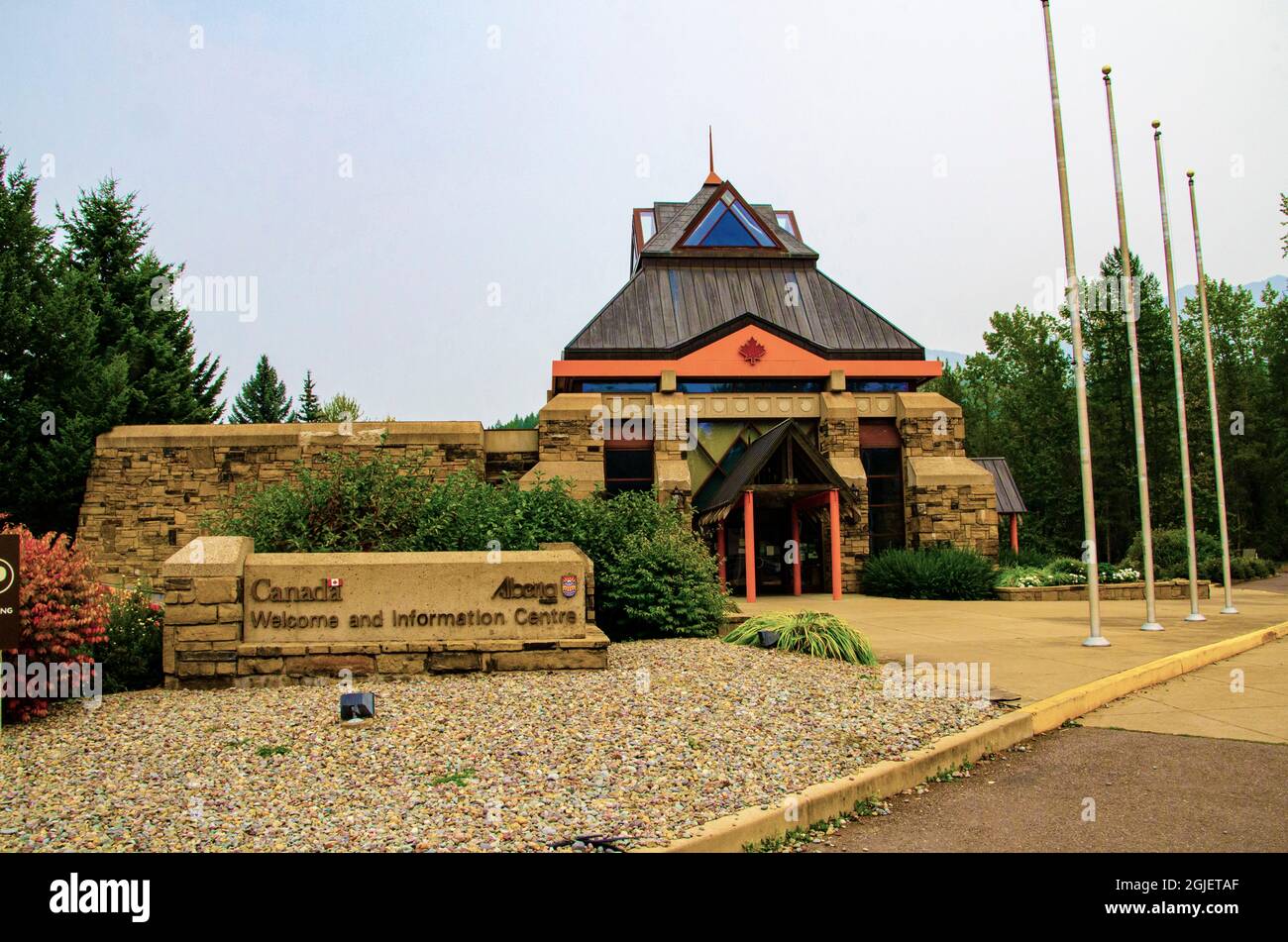 USA, Montana, Glacier National Park, West Glacier Village, Canadian Information Center Foto Stock