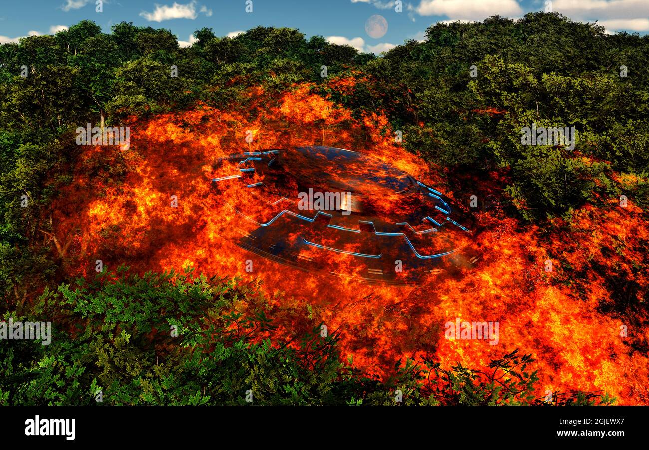 UFO crash site Foto Stock