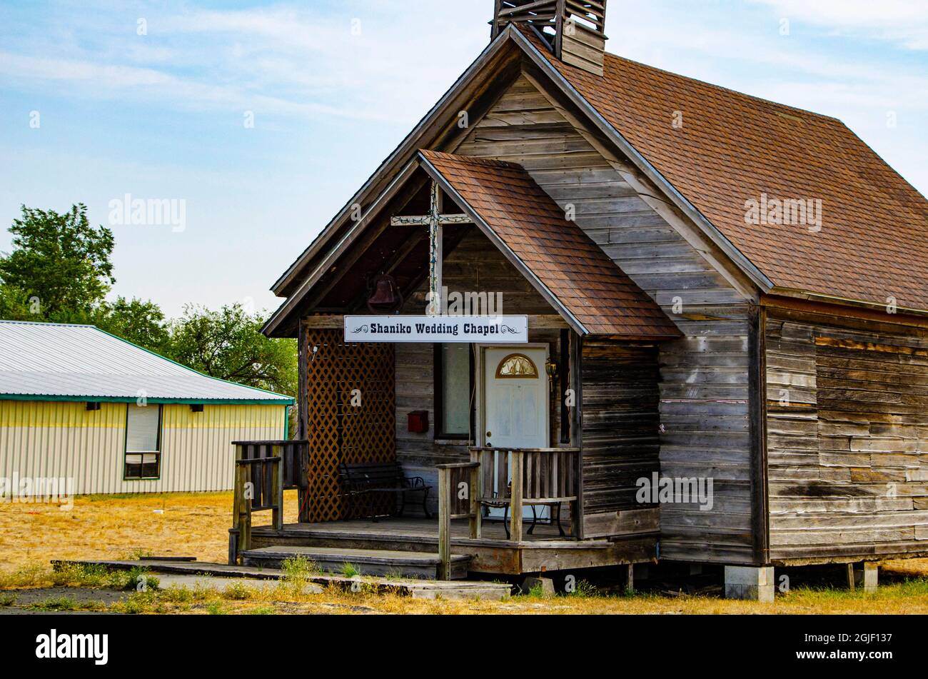 USA, Shaniko, Oregon, cappella storica per matrimoni Foto Stock