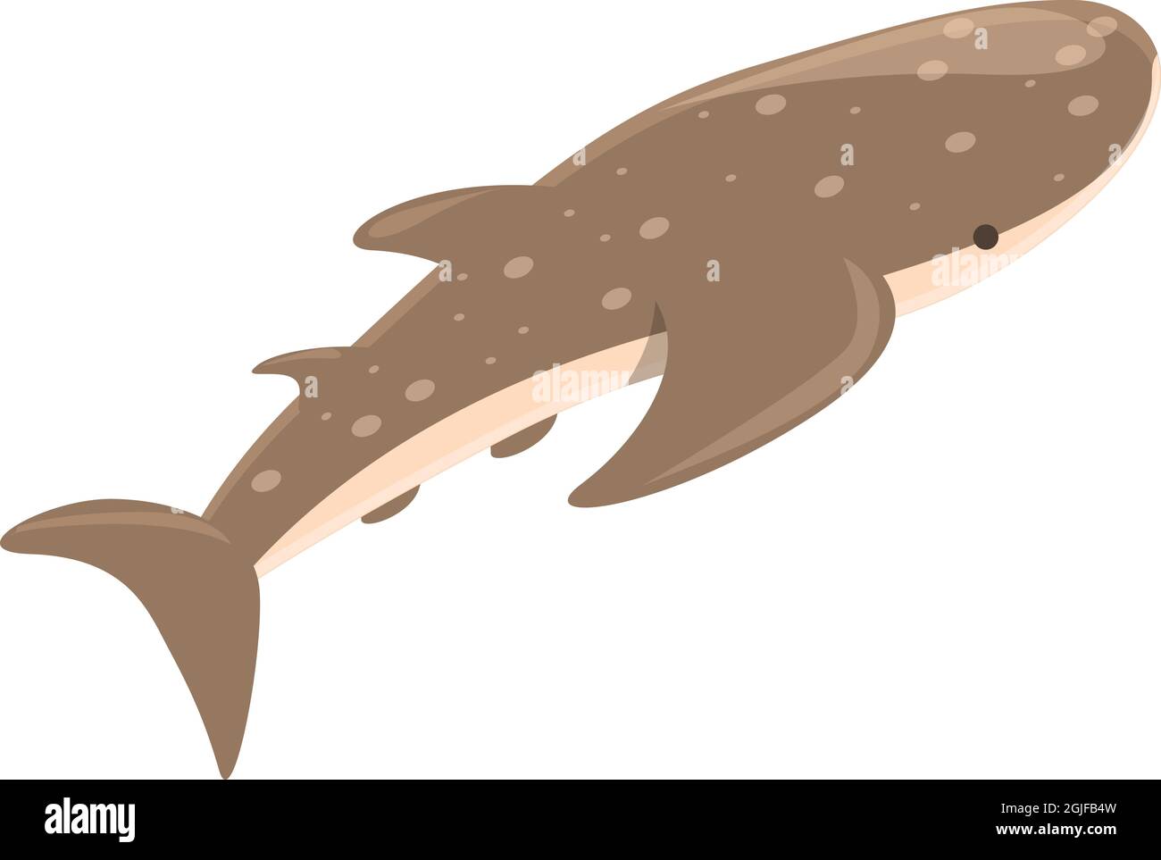 Vettore cartoon icona squalo balena. Pesce mare. Animale marino Illustrazione Vettoriale