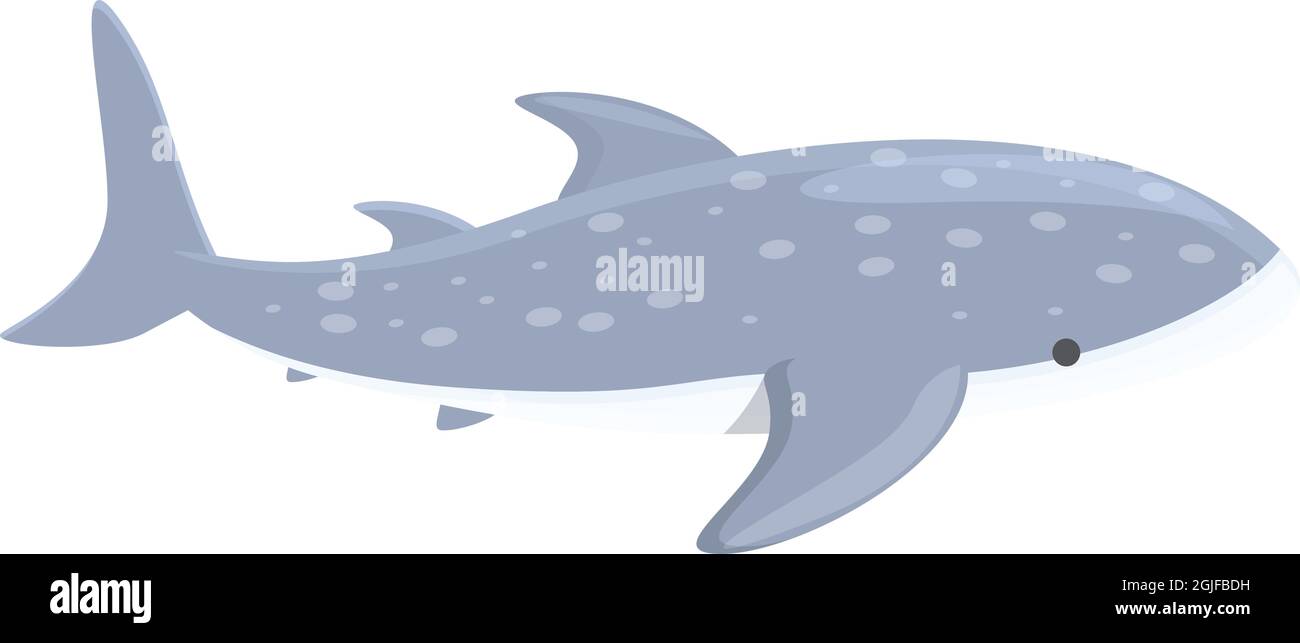 Pesce balena squalo icona vettore cartoon. Animale marino. Specie subacquea Illustrazione Vettoriale