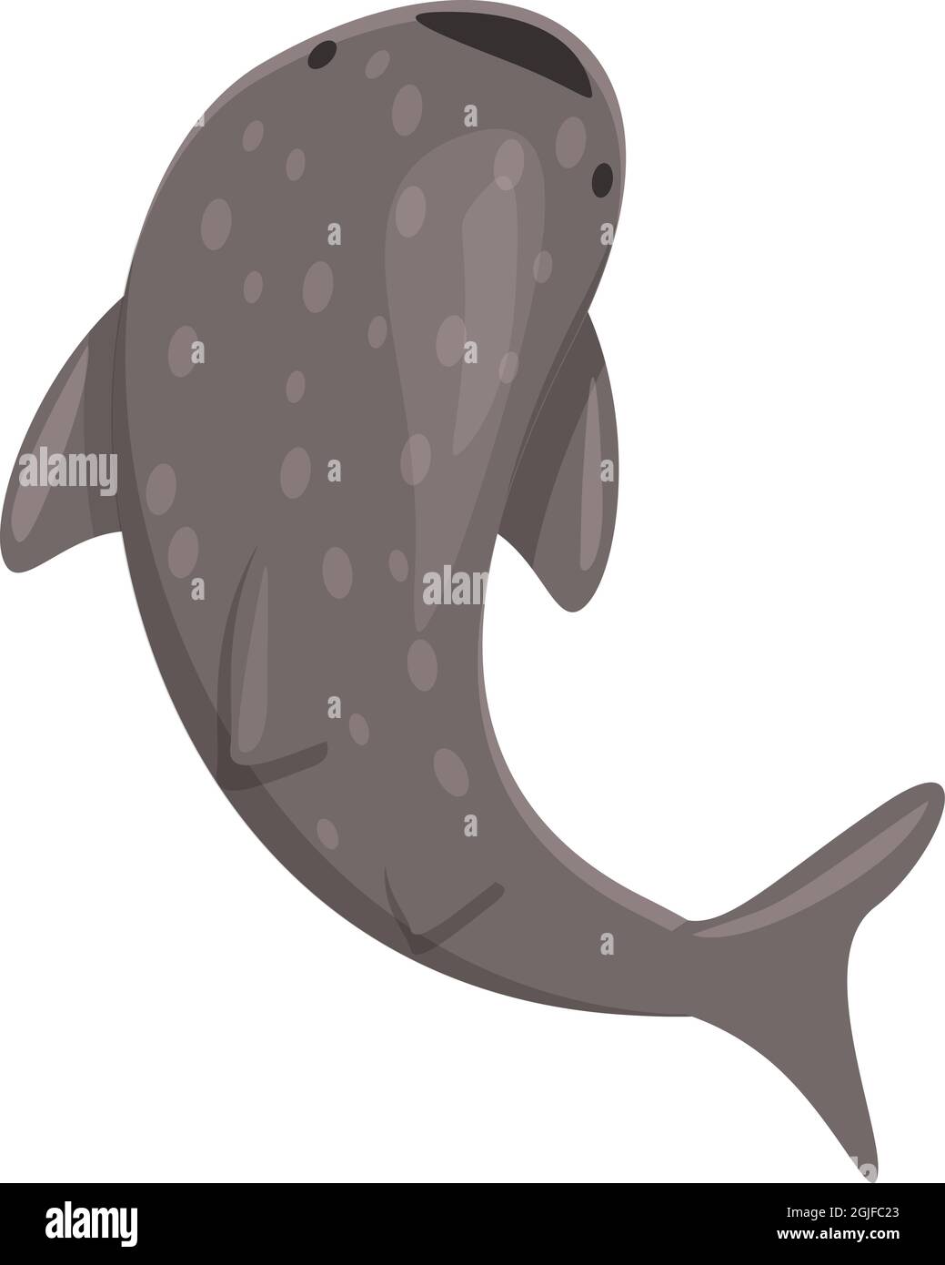 Fauna selvatica squalo balena icona vettore cartoon. Pesce di mare. Animale marino Illustrazione Vettoriale