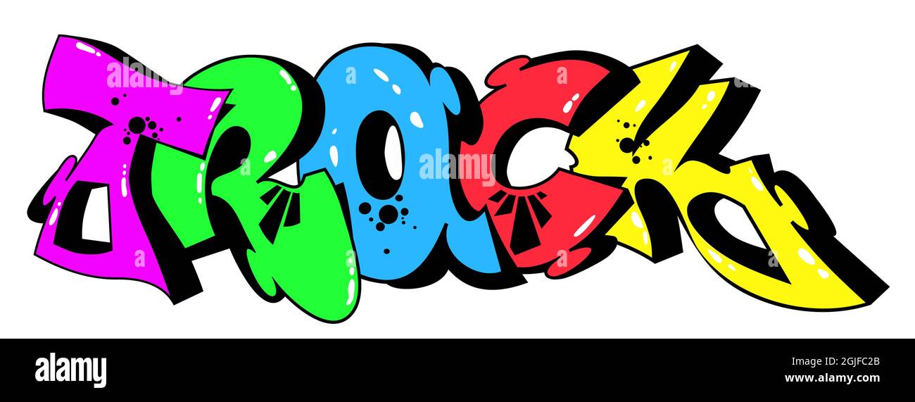 Graffity con testo traccia stratificato eps10 illustrazione vettoriale isolato su sfondo bianco. Illustrazione Vettoriale