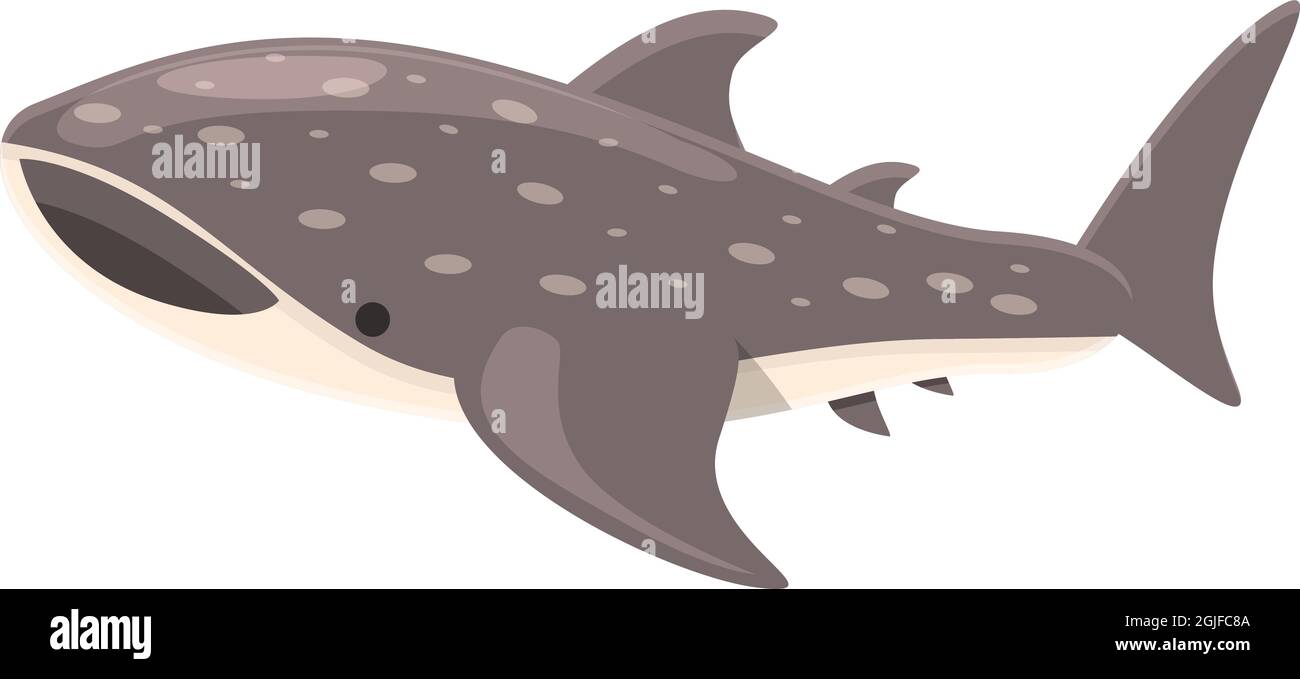 Immersione squalo balena icona vettore cartoon. Pesce di mare. Creatura oceanica Illustrazione Vettoriale
