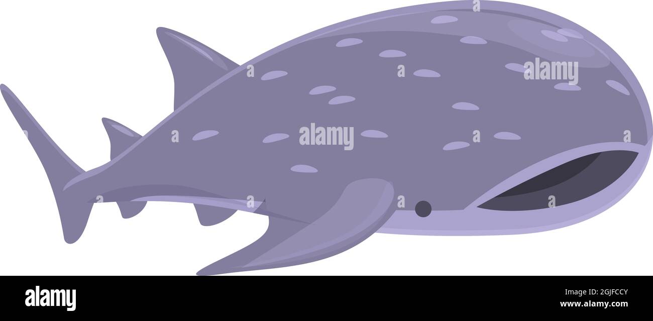 Vettore cartoon icona predatore balena. Squalo marino. Pesci subacquei Illustrazione Vettoriale