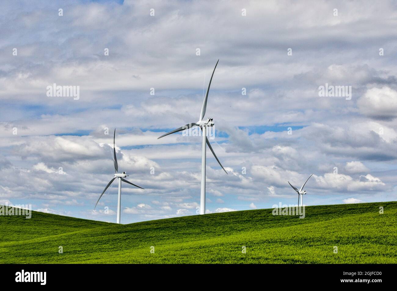 Stati Uniti, Washington state, Palouse. Turbine eoliche a Oakesdale. Foto Stock