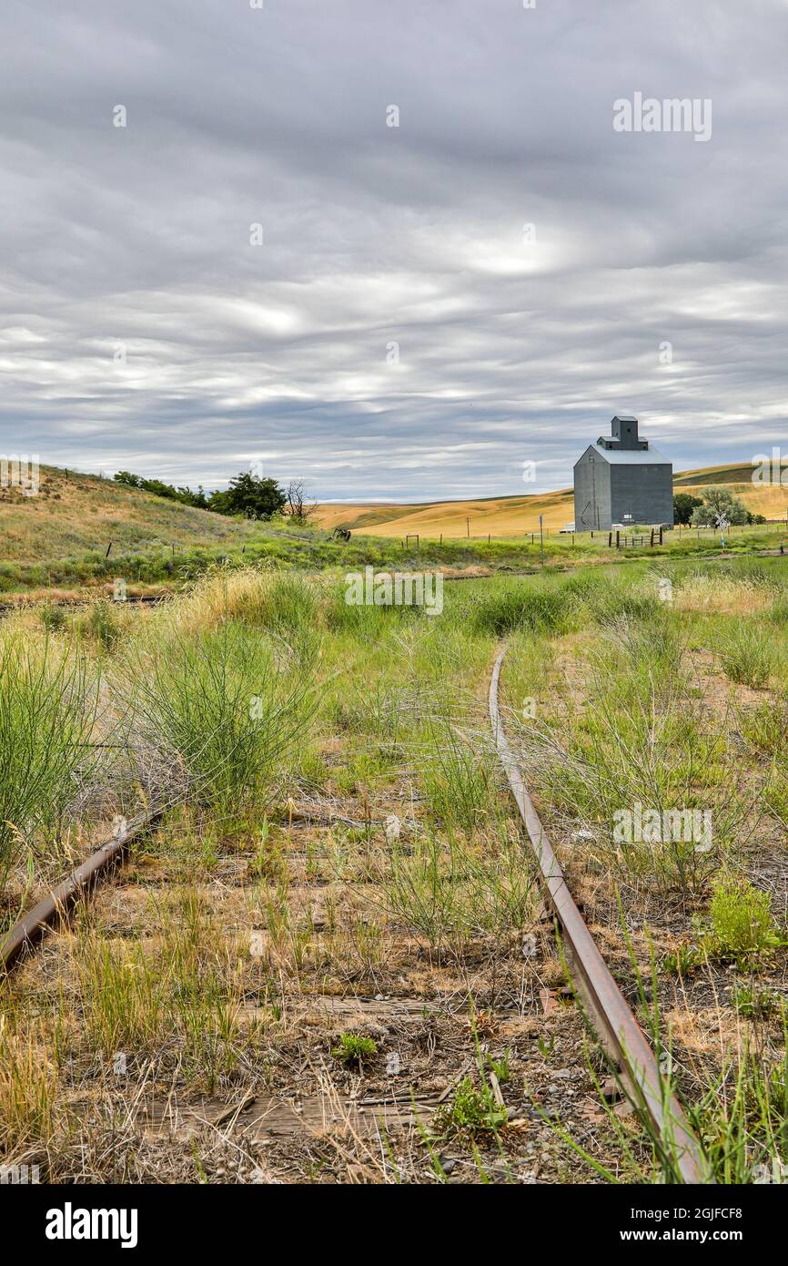 Stati Uniti, Washington state, Palouse. Vecchi edifici in Endicott. Foto Stock
