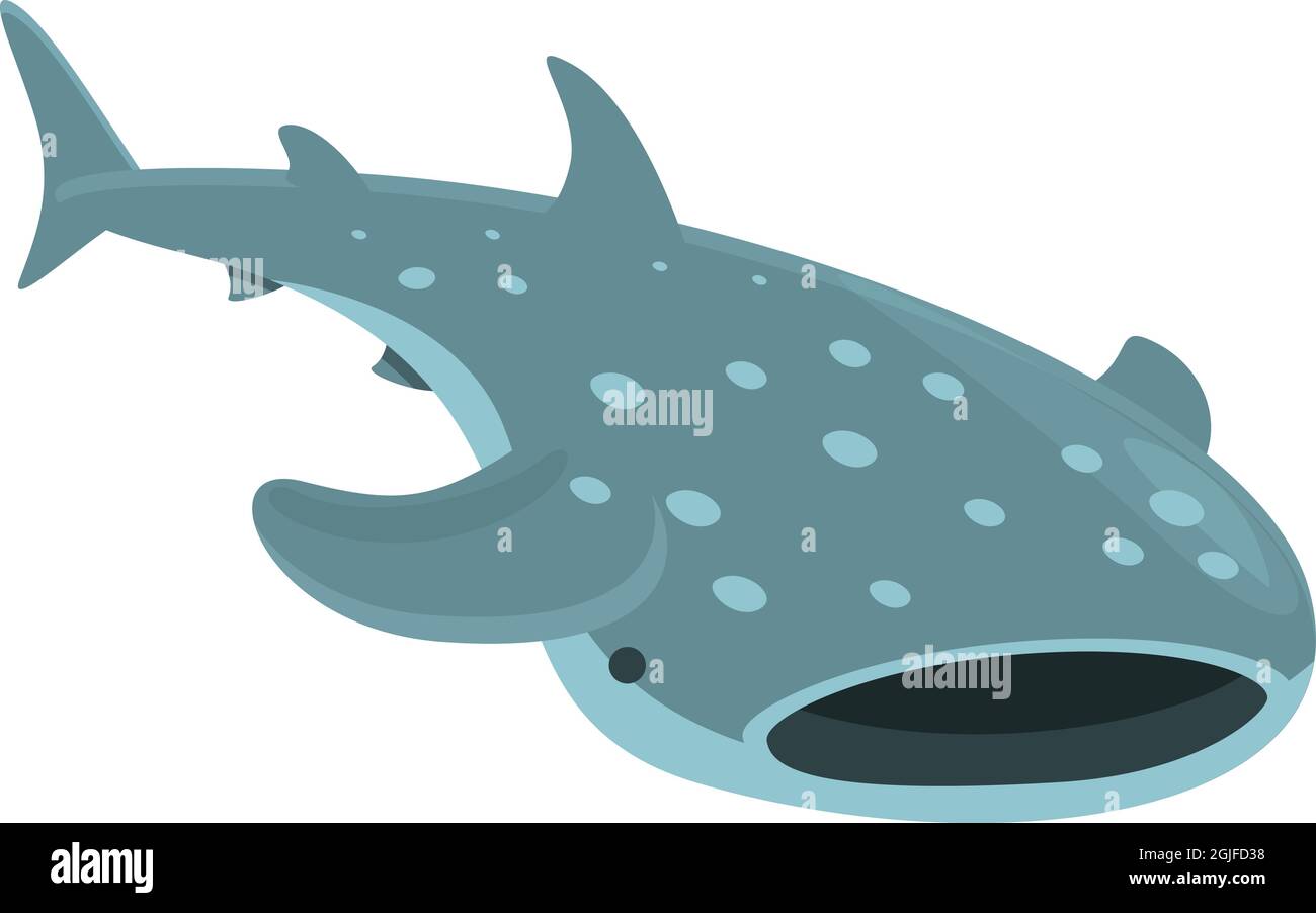Natura balena squalo icona cartoon vettore. Pesce d'oceano. Animale marino Illustrazione Vettoriale