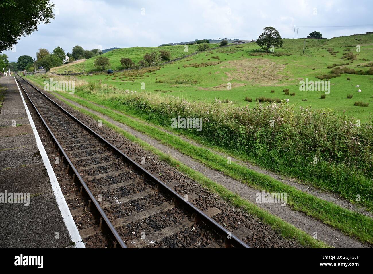 Stazione ferroviaria di Irwell vale sulla ferrovia di East Lanc. Foto Stock