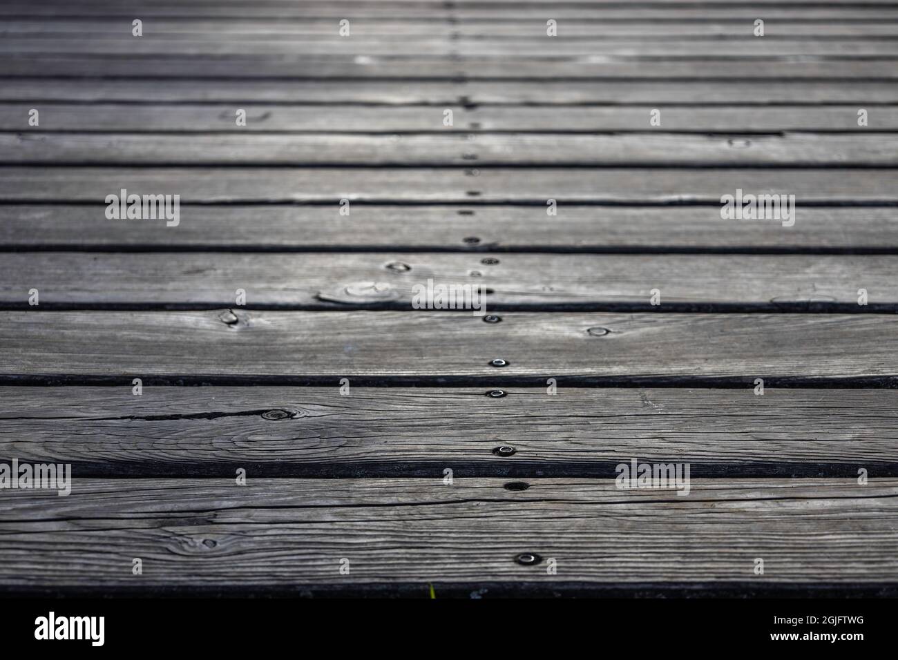 Vecchia tessitura di fondo di pavimento di legno danneggiato di assi Foto Stock