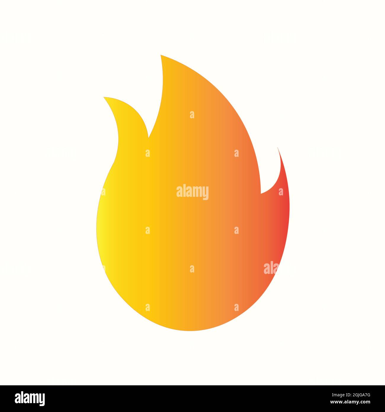 Fire Flame Vector su sfondo bianco. Icona hot. Illustrazione Vettoriale