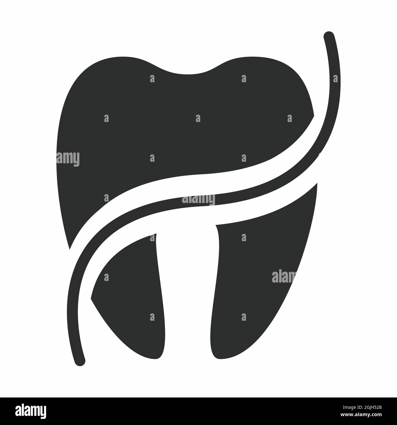 Icona vettore di Dental Floss - stile Glyph - semplice illustrazione, tratto modificabile, modello di disegno vettore, buono per stampe, poster, pubblicità, an Illustrazione Vettoriale