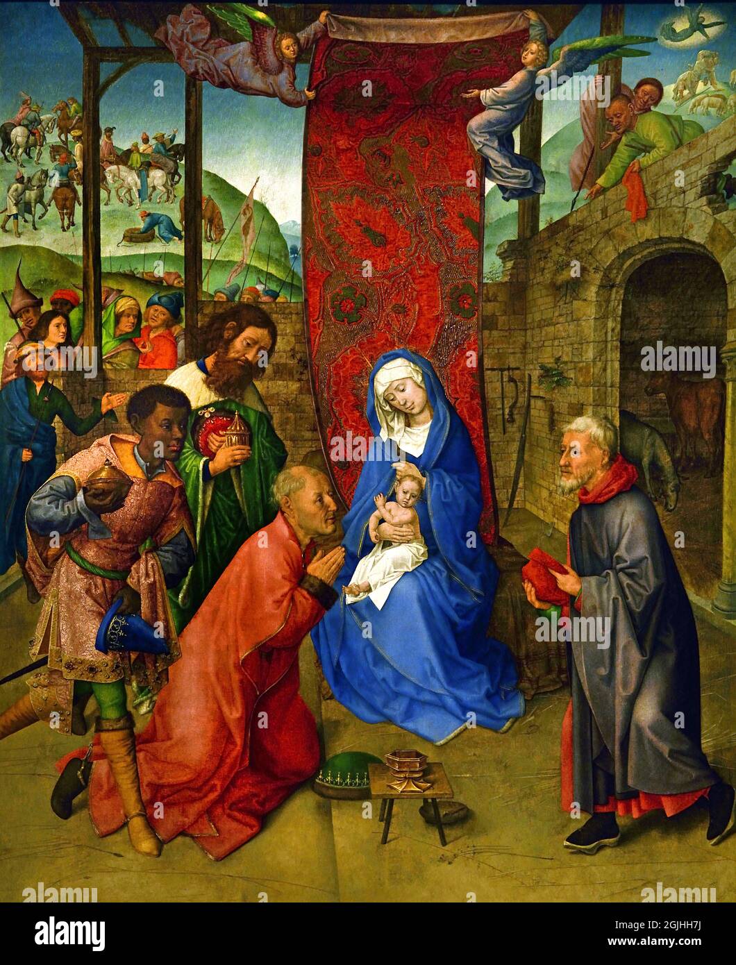 Trittico dell'Adorazione dei Magi 1450-1482, di Hugo van Goes. 1440-1482 Paesi Bassi Foto Stock