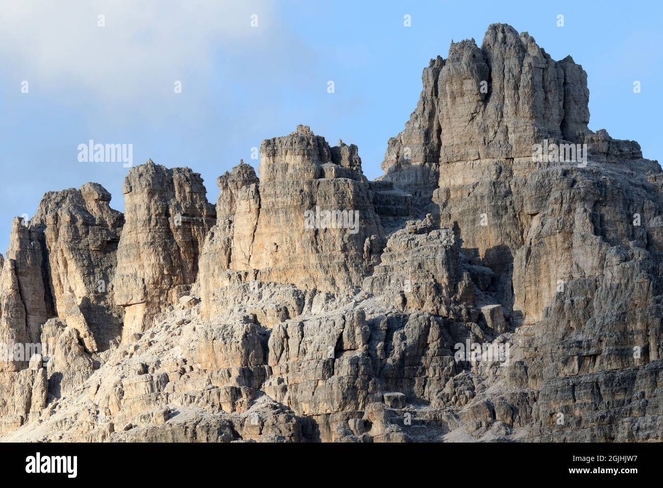 Formazione rocciosa a tre Cime di Lavaredo, Italia Foto Stock