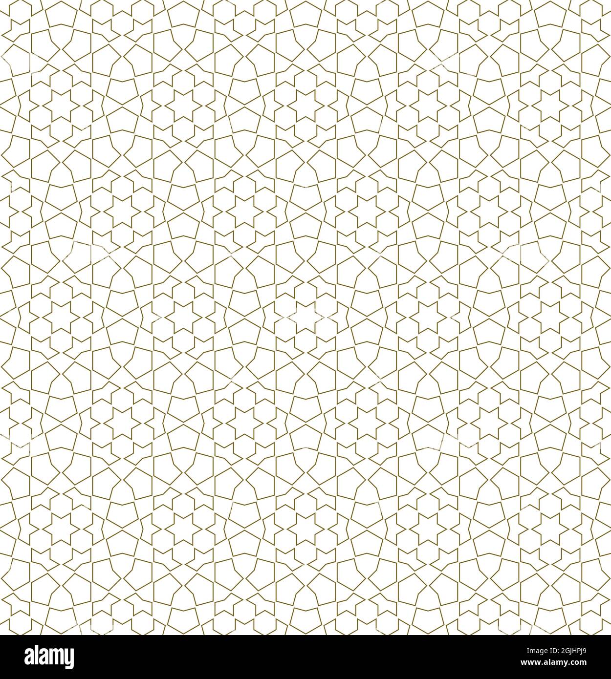 Decorazioni geometriche senza cuciture basate su arte islamica tradizionale.linee di colore marrone.ottimo design per tessuto,tessuto,copertina,carta da imballaggio,sfondo.li sottili Illustrazione Vettoriale