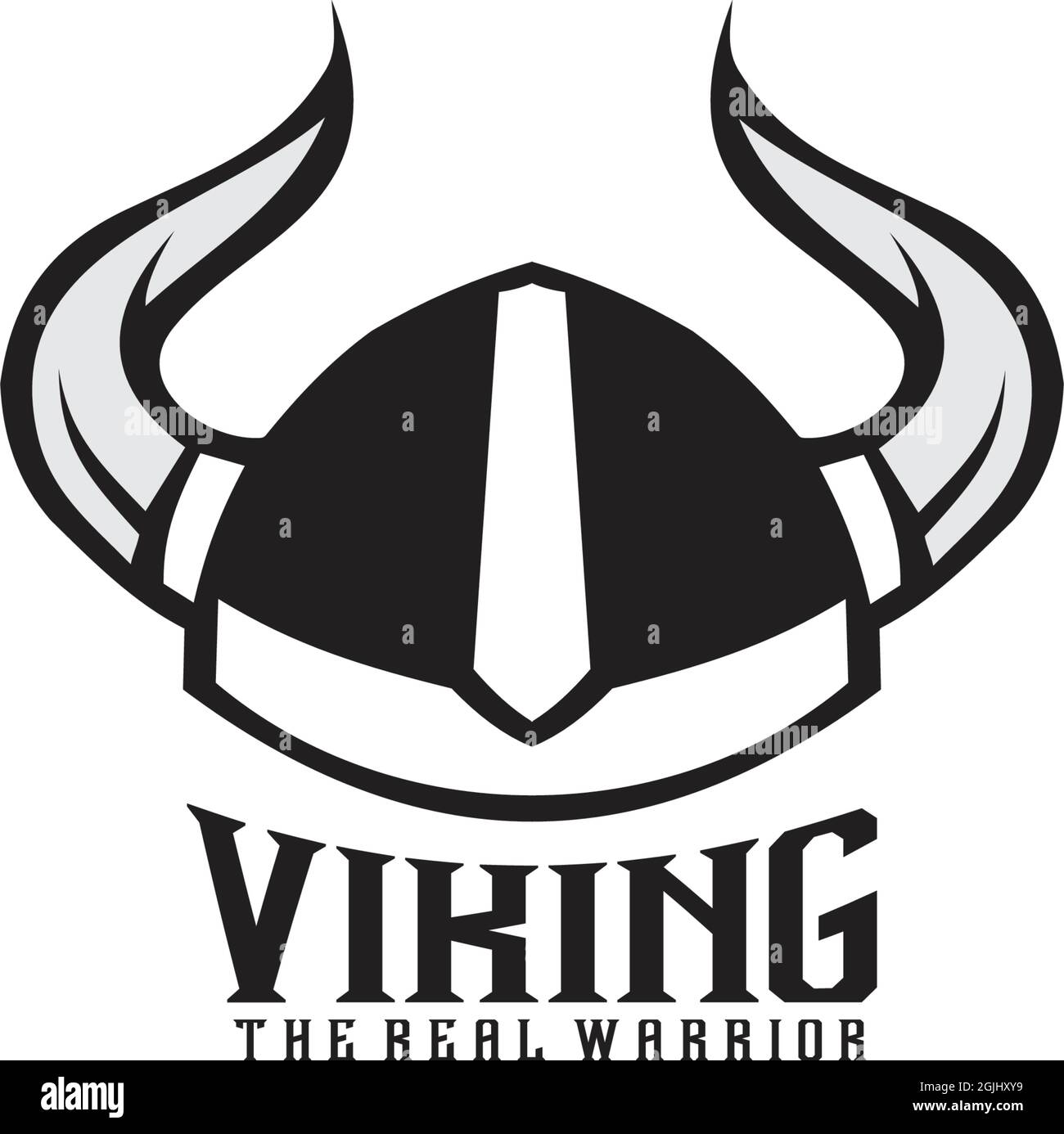 Modello di illustrazione vettoriale dell'icona del casco Viking Illustrazione Vettoriale