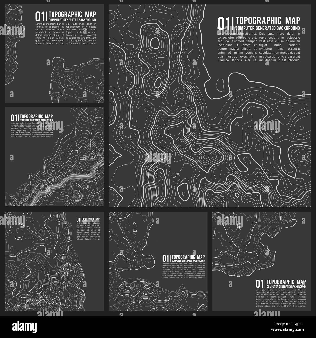 Contorni grigio topografia del vettore. Geographic topografia di montagna illustrazione vettoriale. Modello topografico texture. Mappa sul terreno terreno del vettore Illustrazione Vettoriale