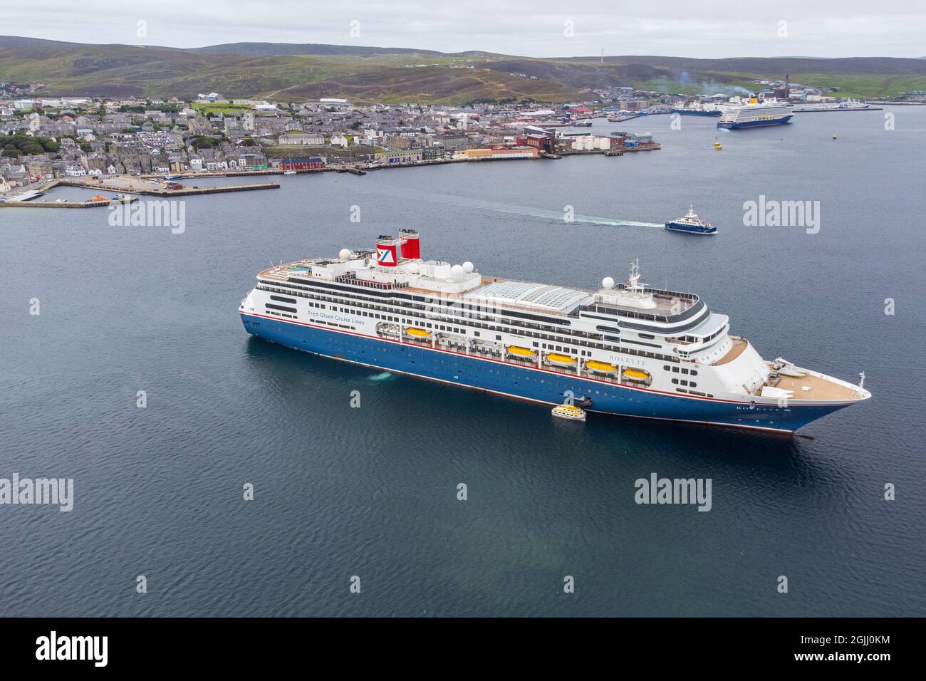 Navi da crociera nel porto di Lerwick Isole Shetland Foto Stock