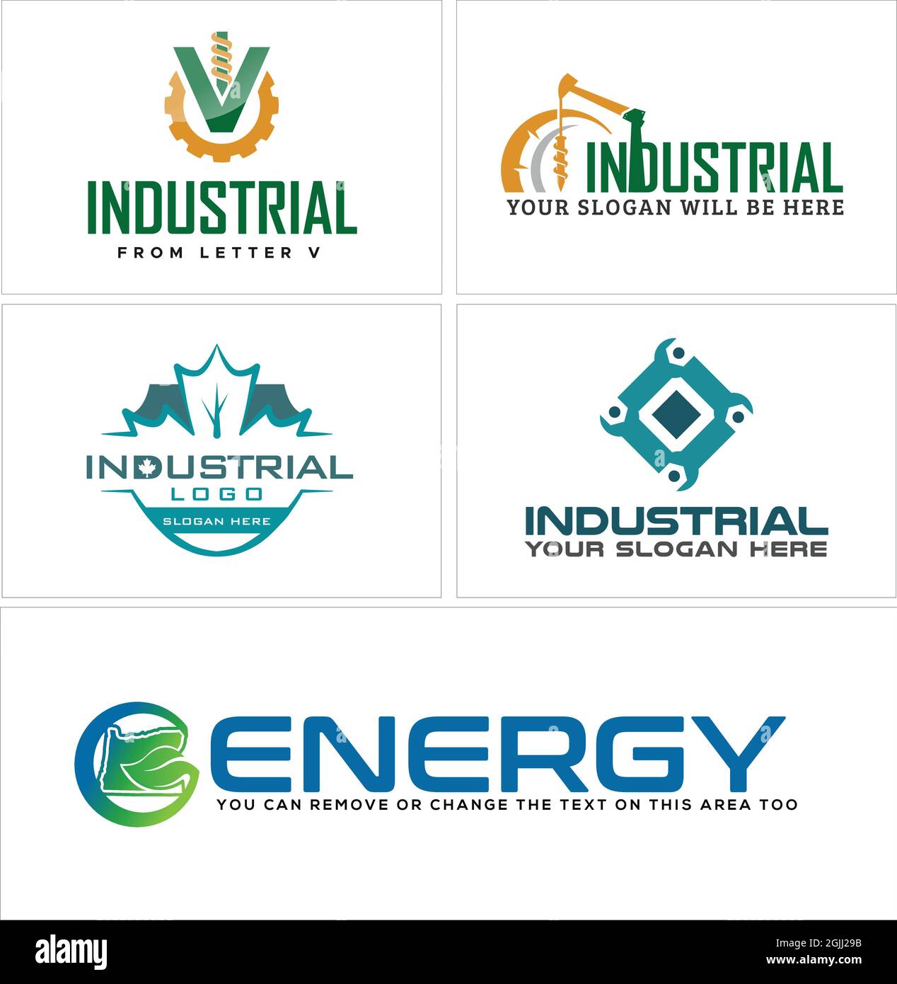 Design del logo Industrial Drilling Energy Illustrazione Vettoriale