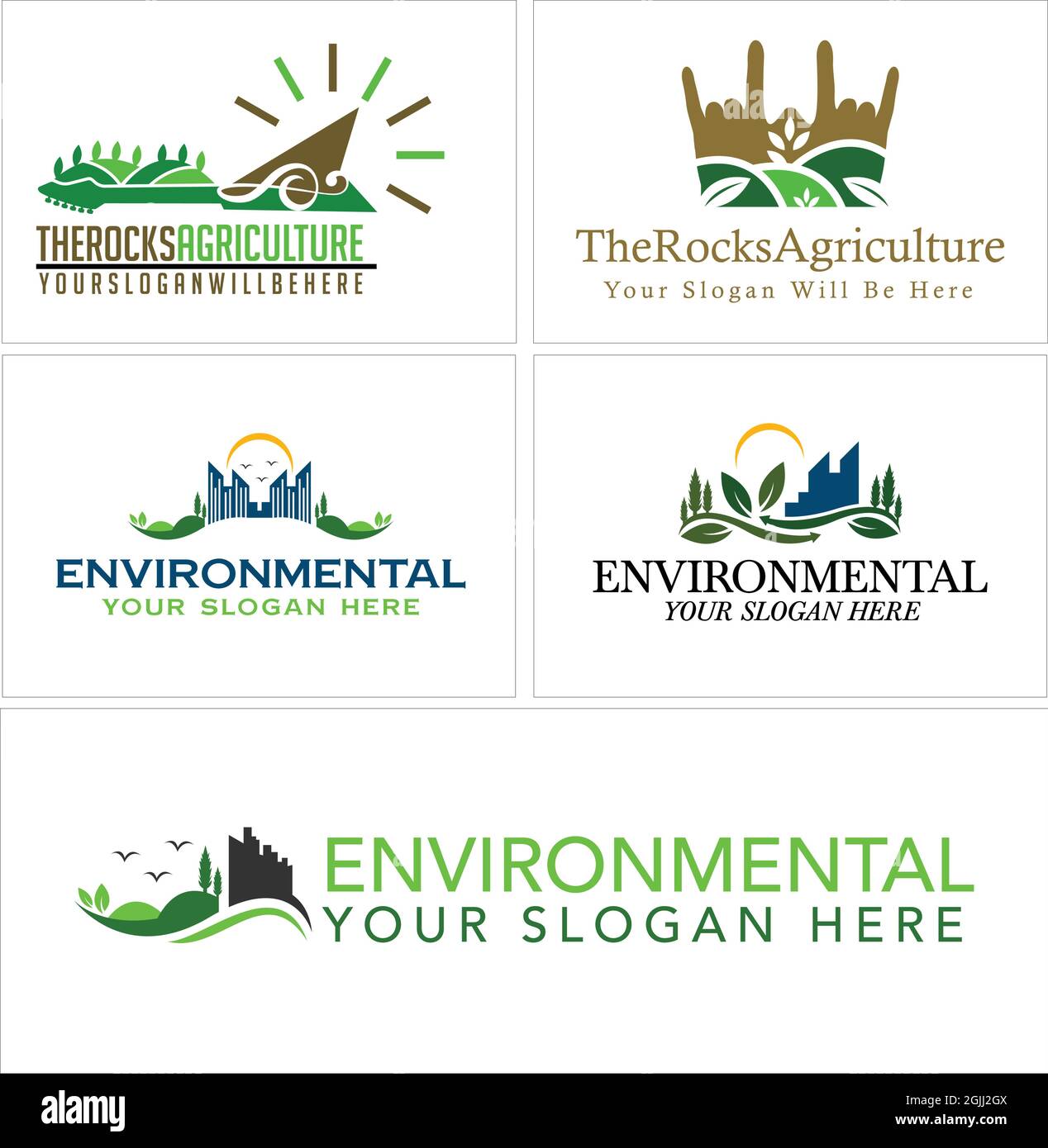 Ambientale parco urbano agricoltura eco-compatibile logo design Illustrazione Vettoriale