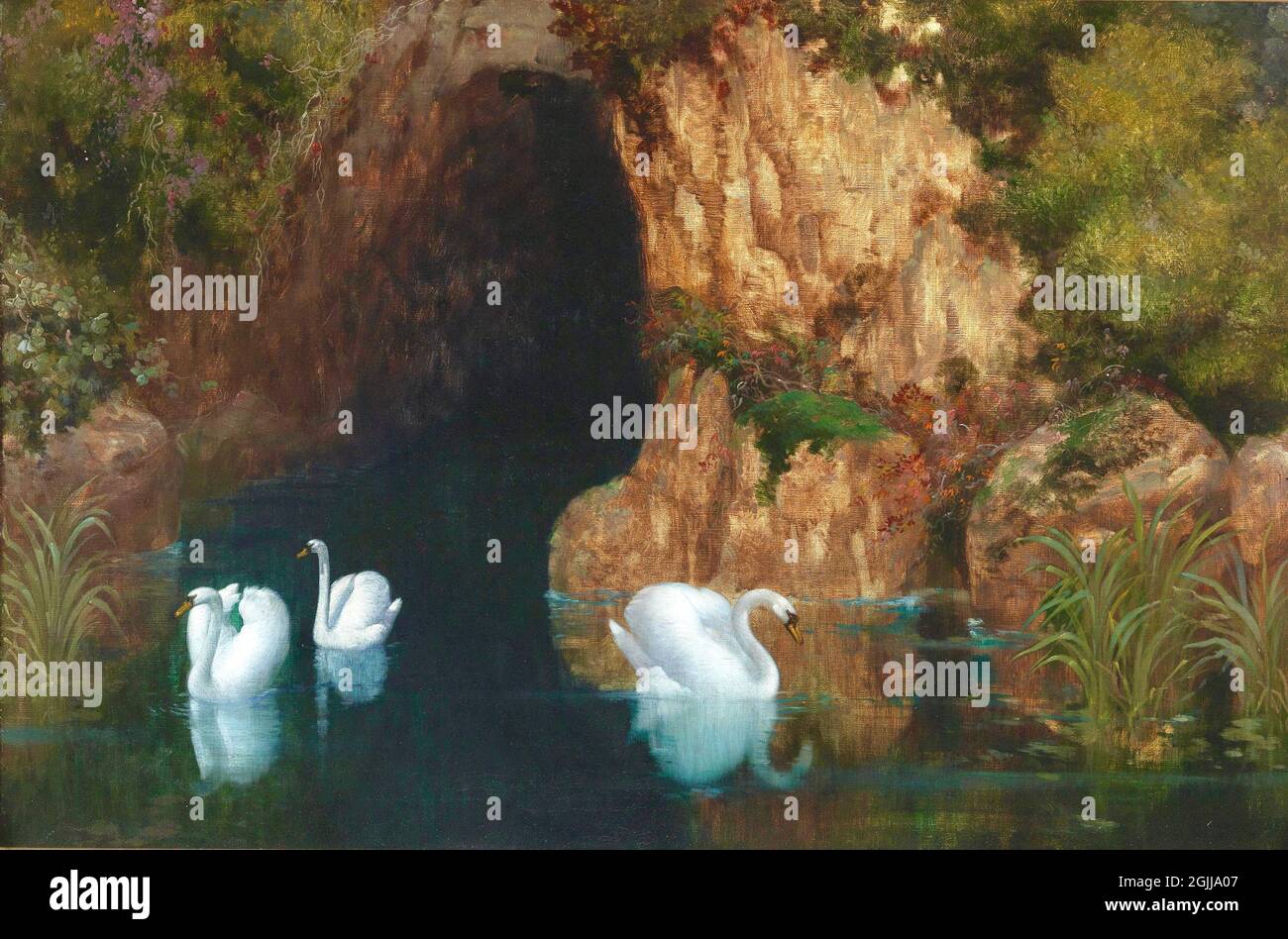 Artista sconosciuto forse seguace di Arnold Böcklin - Grotta di Cigno (Schwanengrotte) - Foto Stock