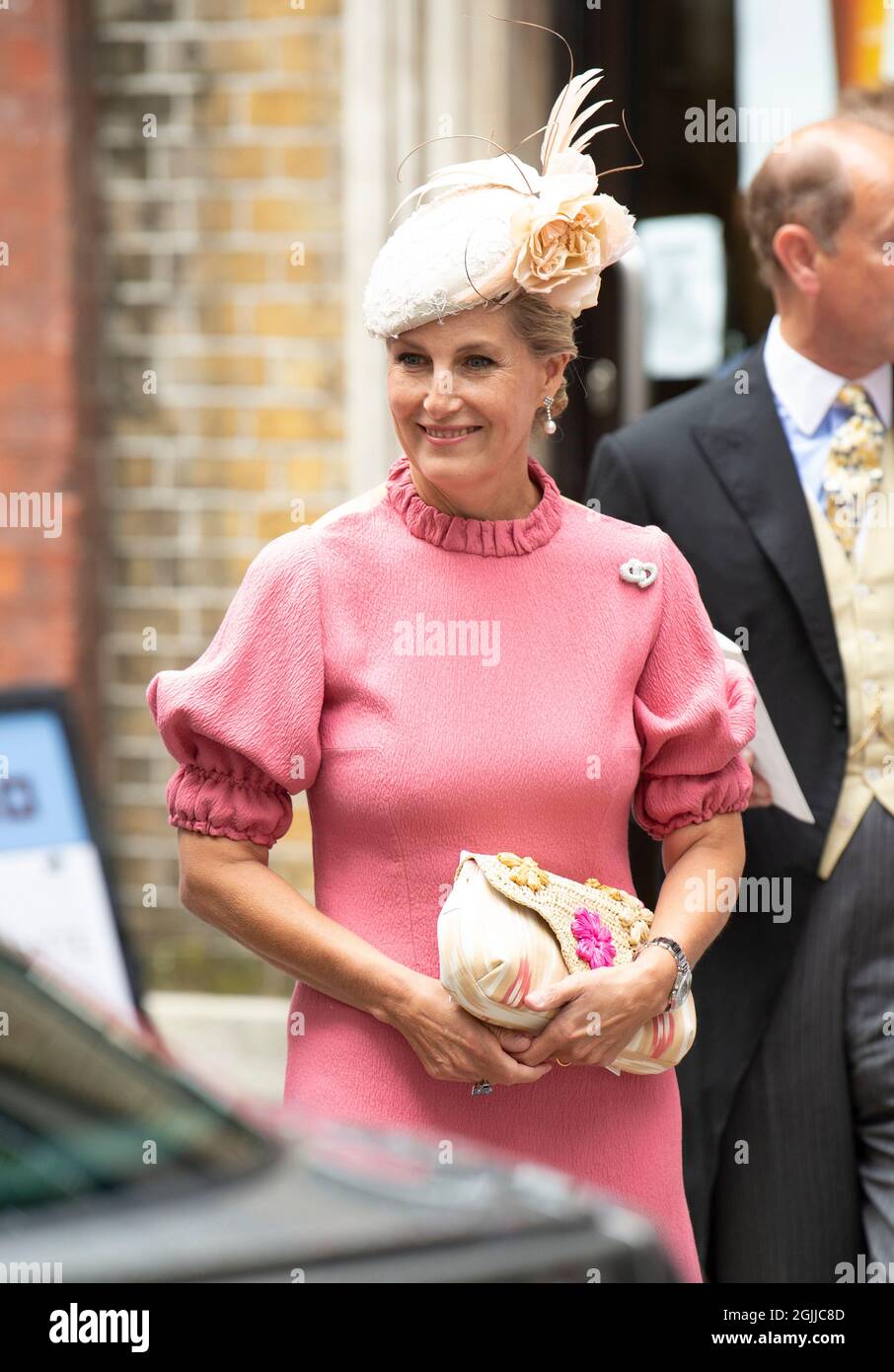 10 settembre 2021, Londra, Regno Unito Sophie, Contessa di Wessex al matrimonio di Flora Ogilvy e Timothy Vesterberg alla St George's Chapel, Piccadilly, Londra. Credit: Doug Peters/EMPICS/Alamy Live News Foto Stock