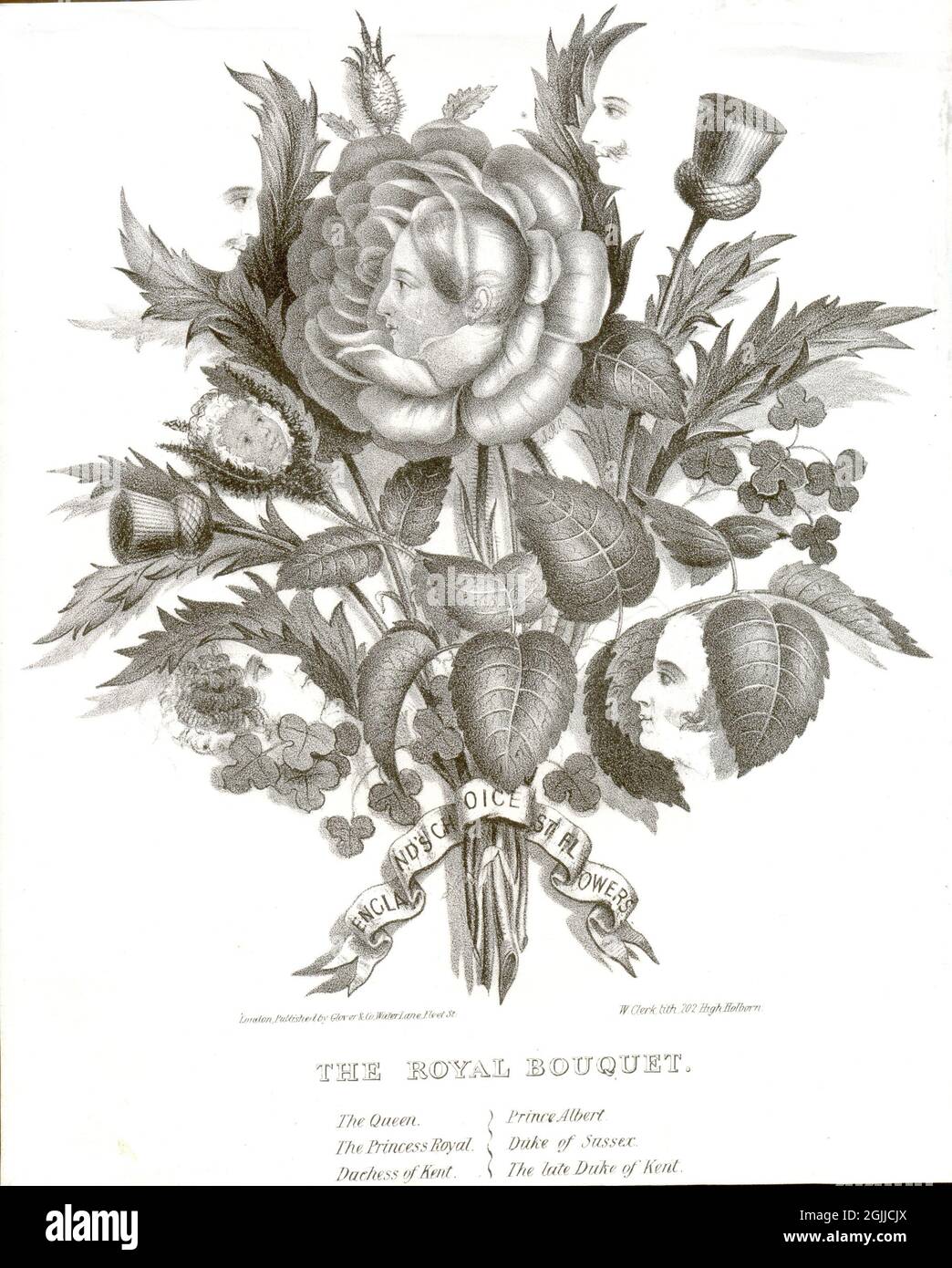 Il Bouquet Royall per celebrare la nascita della Principessa reale 1842 Foto Stock