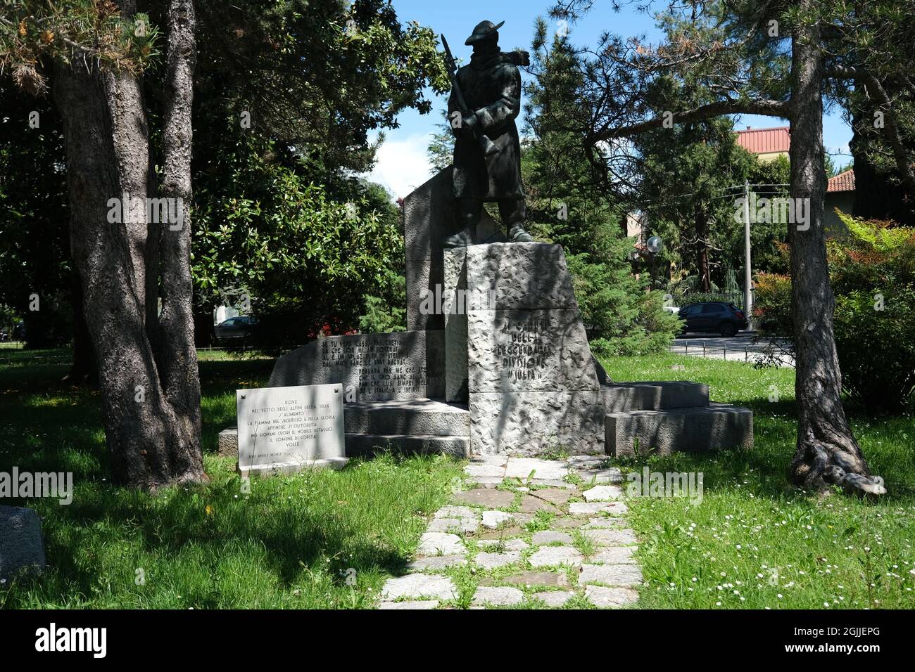 Gorizia, Italia. Parco della rimembranza. Monumenti per ricordare le vittime della prima guerra mondiale in difesa della patria. Friuli Venezia Giulia. Foto Stock