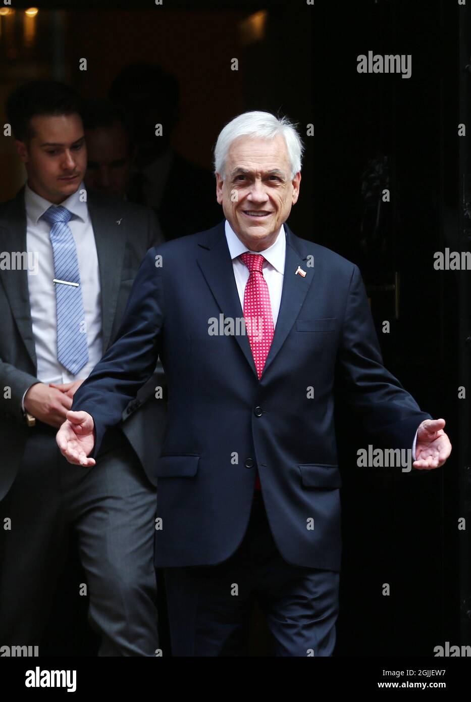 Londra, Inghilterra, Regno Unito. 10 Settembre 2021. Il presidente ChileanÂ SEBASTIAN PINERA è visto lasciare 10 Downing Street. (Credit Image: © Tayfun Salci/ZUMA Press Wire) Foto Stock