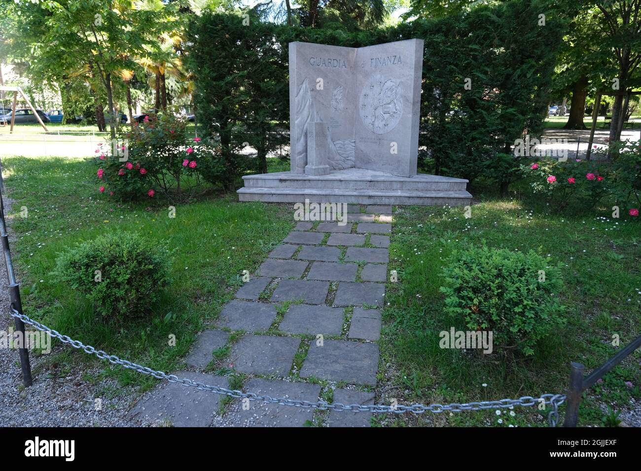 Gorizia, Italia. Parco della rimembranza. Monumenti per ricordare le vittime della prima guerra mondiale in difesa della patria. Friuli Venezia Giulia. Foto Stock