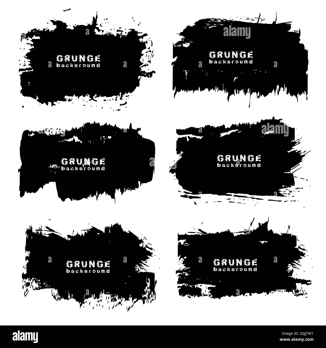 Set di grunge gratta gratta gratta sfondo urbano. Illustrazione vettoriale. Isolato. Texture di distress. Pennellate di inchiostro. Elemento di design artistico sporco Illustrazione Vettoriale