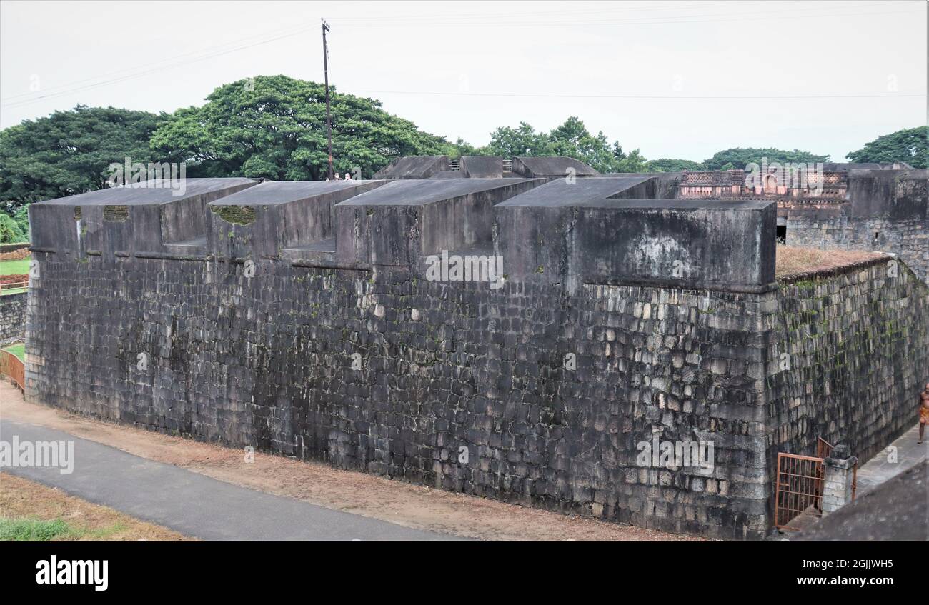 Tipu sultan Palakkad Fort in India da solo con giardino. rifugio tipu sultan in Kerala Palakkad, luogo storico del Sultano Tipu Foto Stock