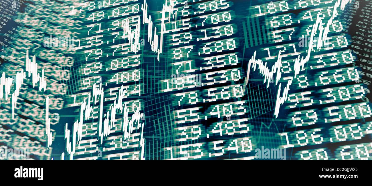 Grafico dei prezzi con i prezzi delle scorte e i diagrammi Foto Stock