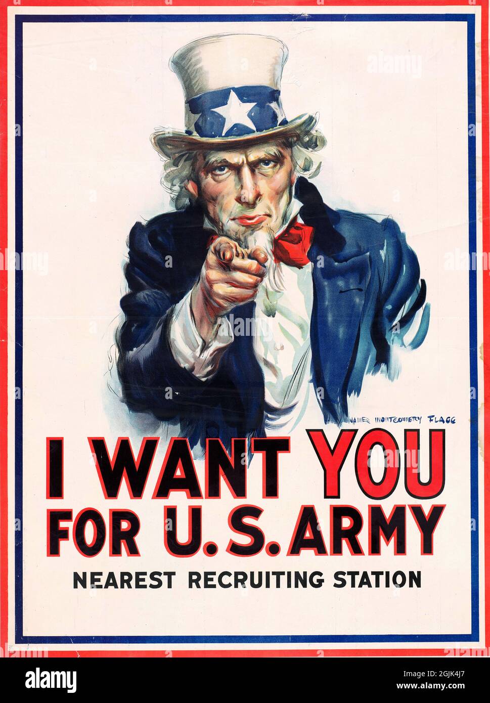 'I want you' zio Sam reclutamento poster di James Montgomery Flagg, 1917 Foto Stock