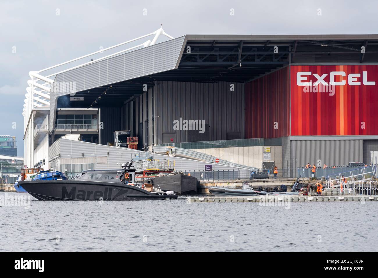 Nave Marell M15 in mostra alla fiera DSEI Arms Fair Show di Defense & Security Equipment International, Excel, Londra, Regno Unito. Royal Victoria Dock Foto Stock