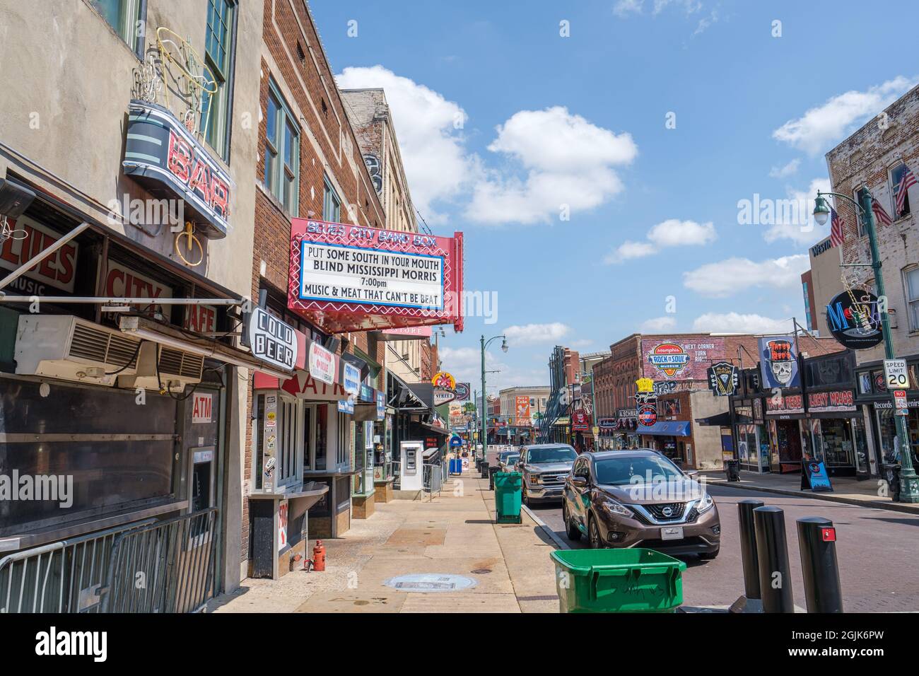 MEMPHIS, TN, USA - 1 SETTEMBRE 2021: La storica Beale Street nel centro di Memphis Foto Stock