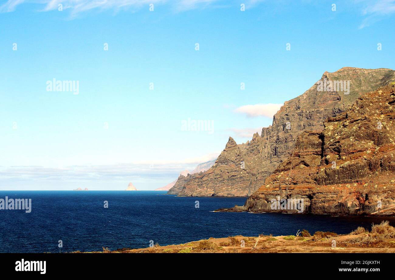 Playa de la Punta del Hidalgo, Tenerife Foto Stock