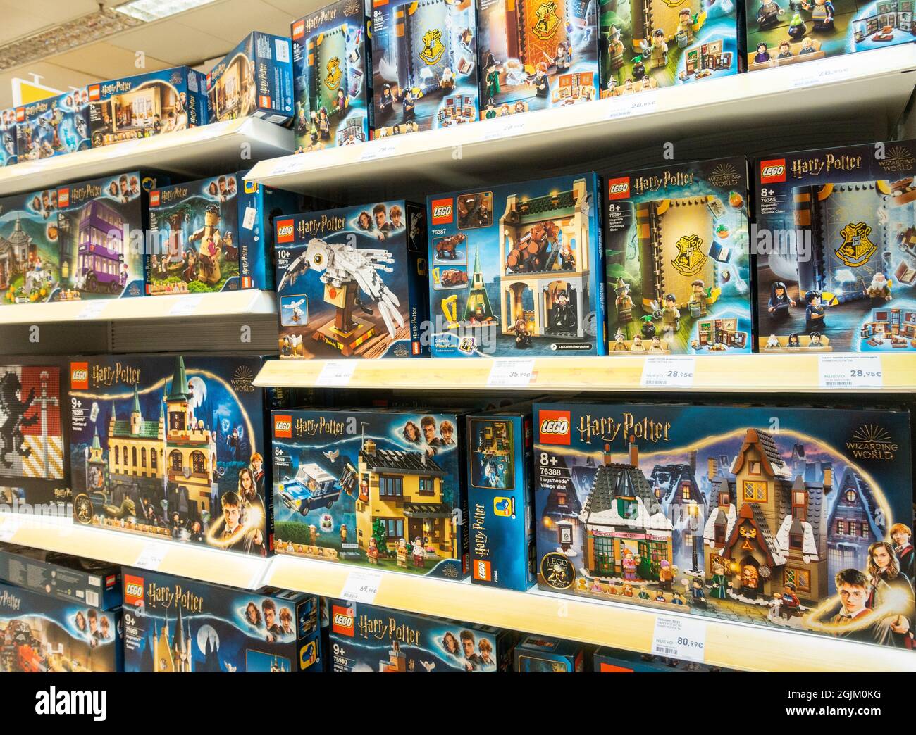 Harry Potter Lego mostra nel negozio di giocattoli. Foto Stock