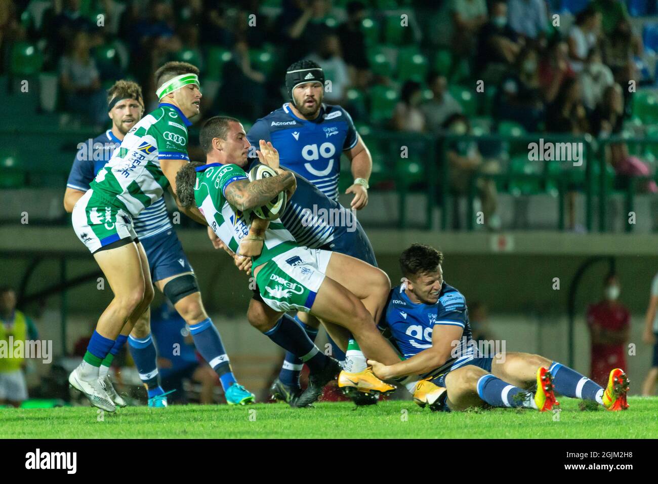Stadio Monigo, Treviso, Italia, 10 settembre 2021, Marco Zanon (Benetton Treviso) durante la partita amichevole 2021 - Benetton Treviso vs sale Sharks - Altro credito: Live Media Publishing Group/Alamy Live News Foto Stock