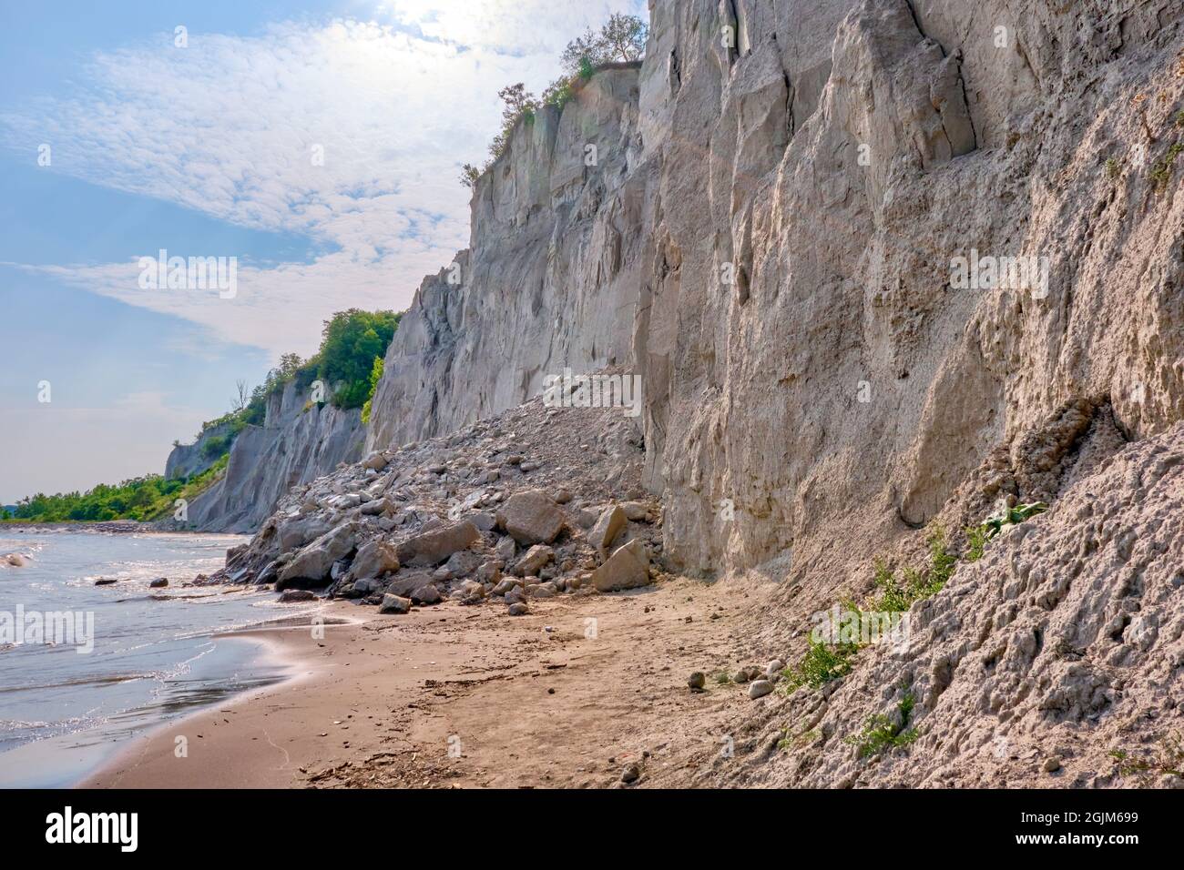 Lo Scarborough Bluff è una scarpata situata lungo la parte orientale del lungomare di Toronto, Ontario. Le scogliere si innalzano fino ad un mximum di 90 metri Foto Stock