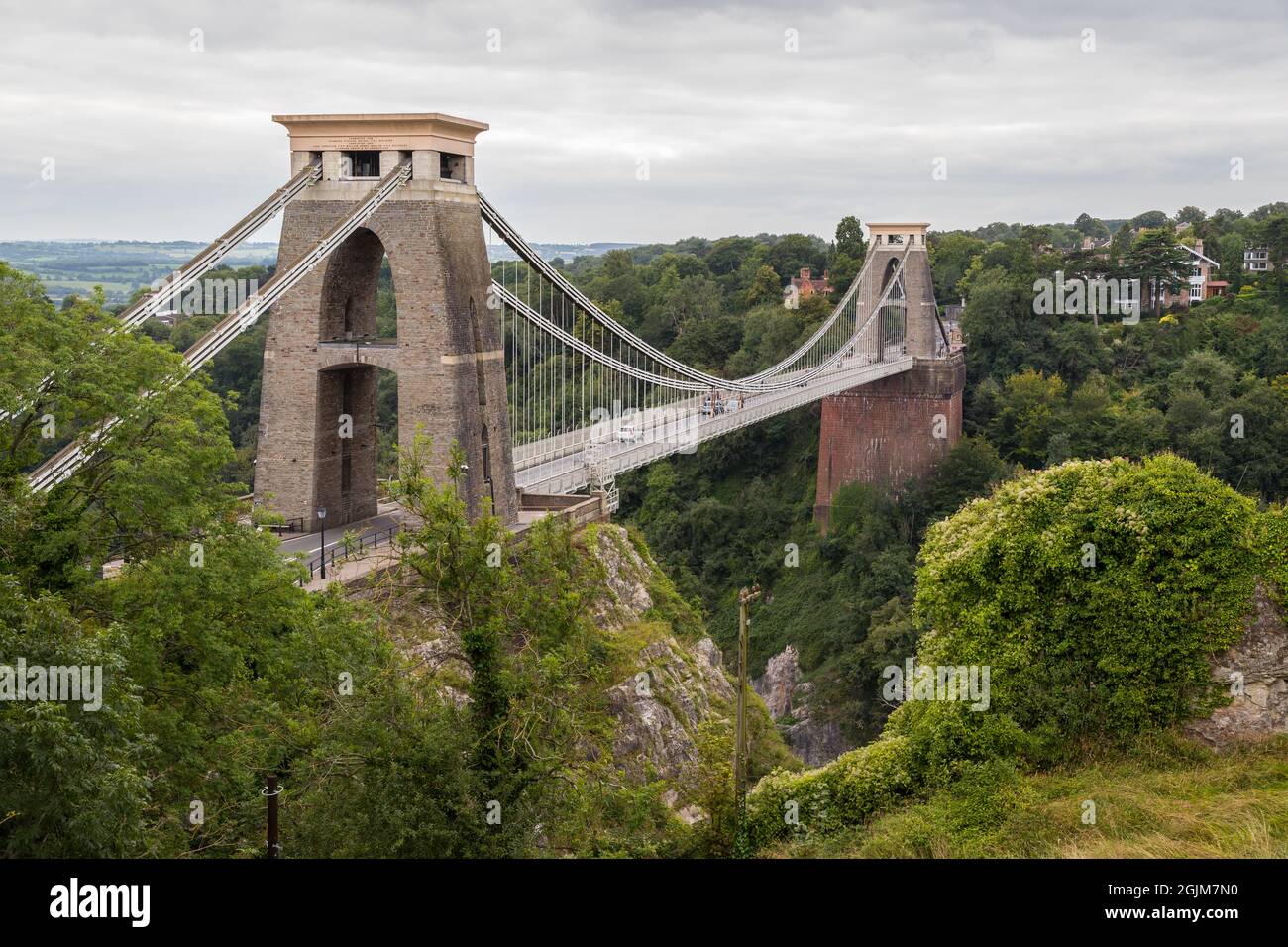 Vista del ponte sospeso di Brunel, Bristol, Regno Unito Foto Stock